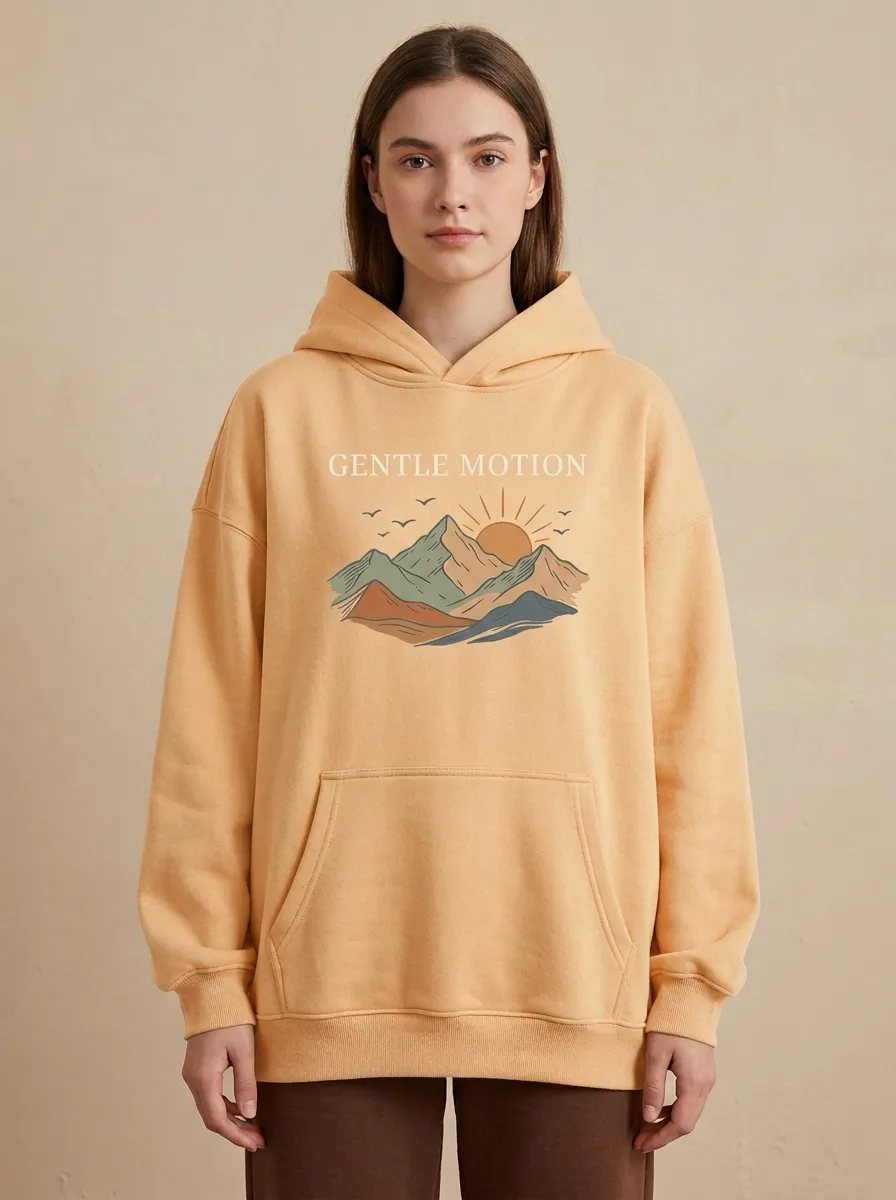 Nature Gentle Motion Mountain Sunset Hoodie