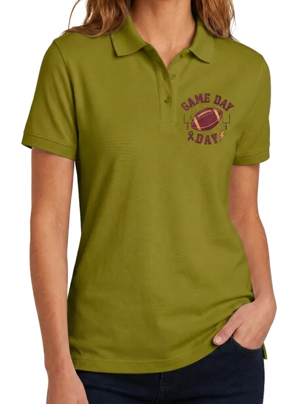 Varsity Football Fan Game Day Football Graphic Polo Shirt