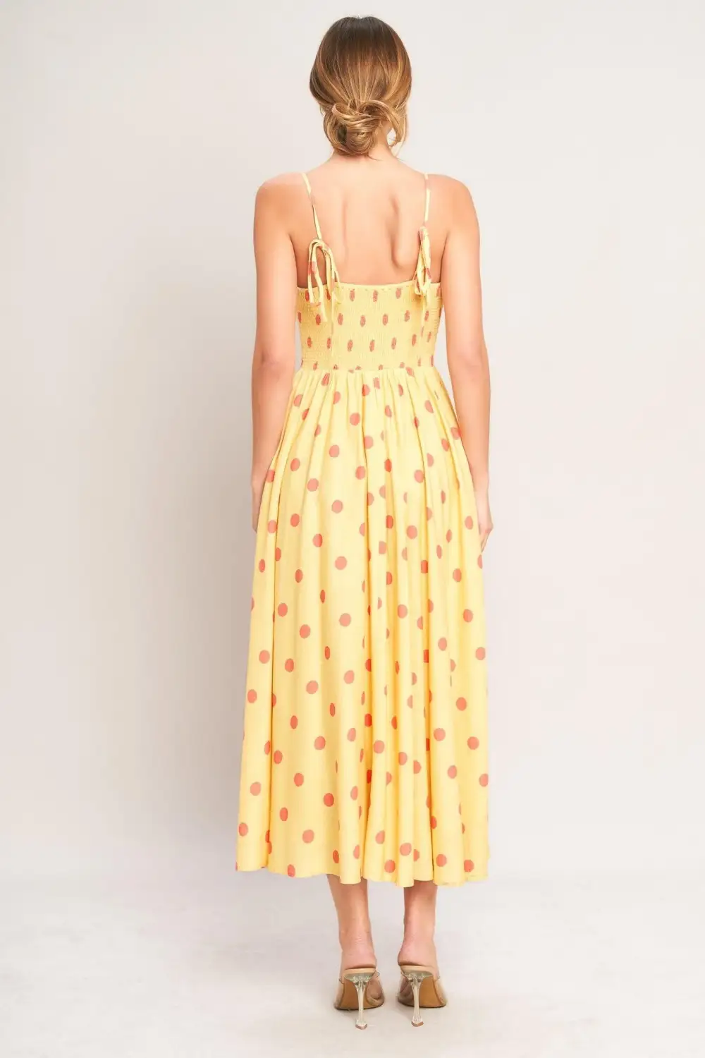 Smocked Linen-Blend Printed Midi Dress