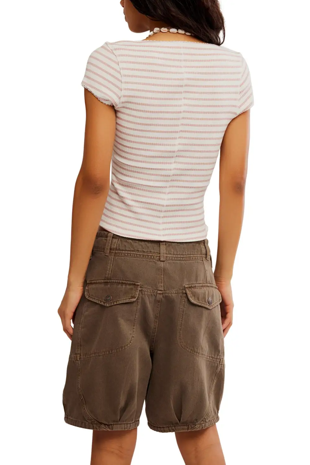 Striped Ribbed Button Front Fitted Cardigan