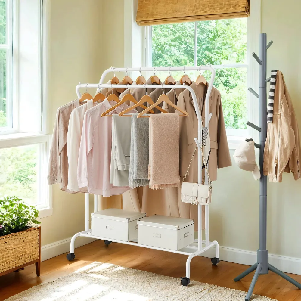 Heavy Duty Double Rod Garment Rack
