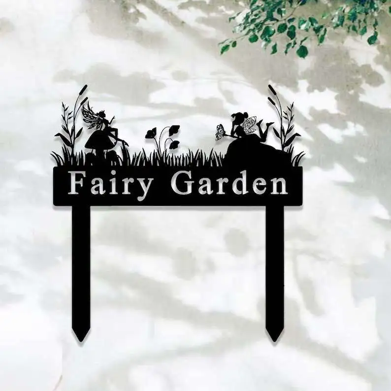 Personalized Welcome To The Fairy Metal Garden Stake