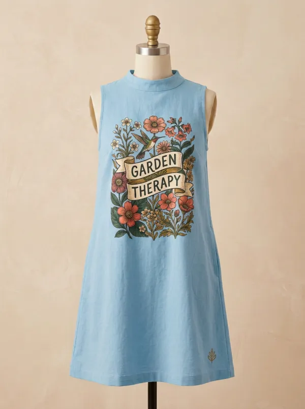 Garden Therapy Hummingbird Floral Sleeveless Top