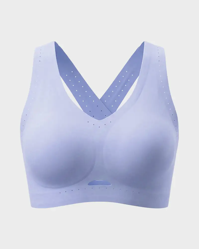 Breathable Cross-Back Wireless Sports Bra