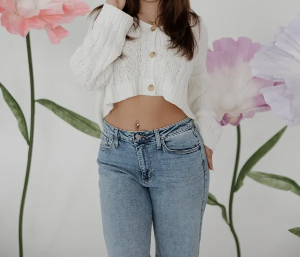White Relaxed Button Detail Top
