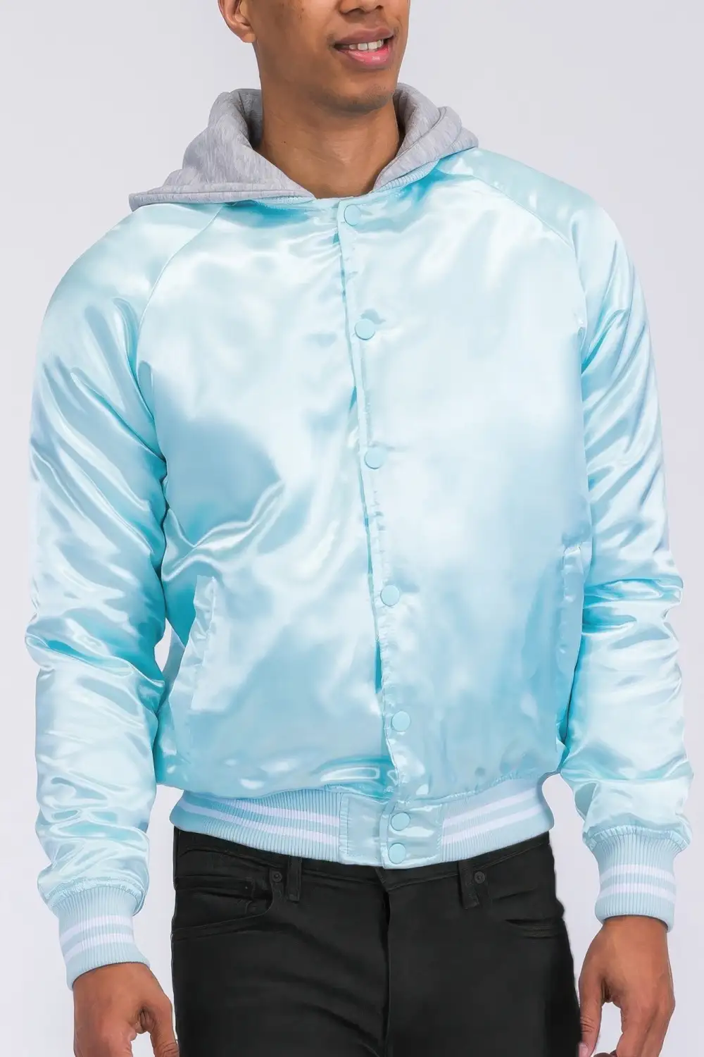 Varsity Satin Bomber Jacket