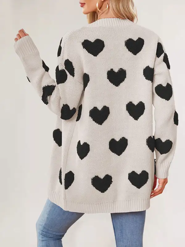 V-Neck Knit Pocketed Cardigan