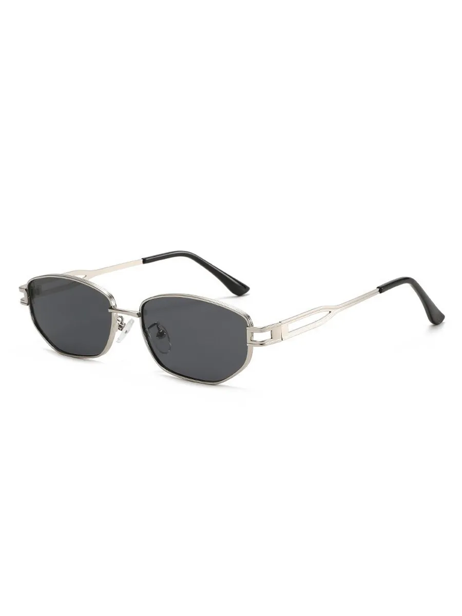 Calliope Metal Rhombus-Frame Sunglasses