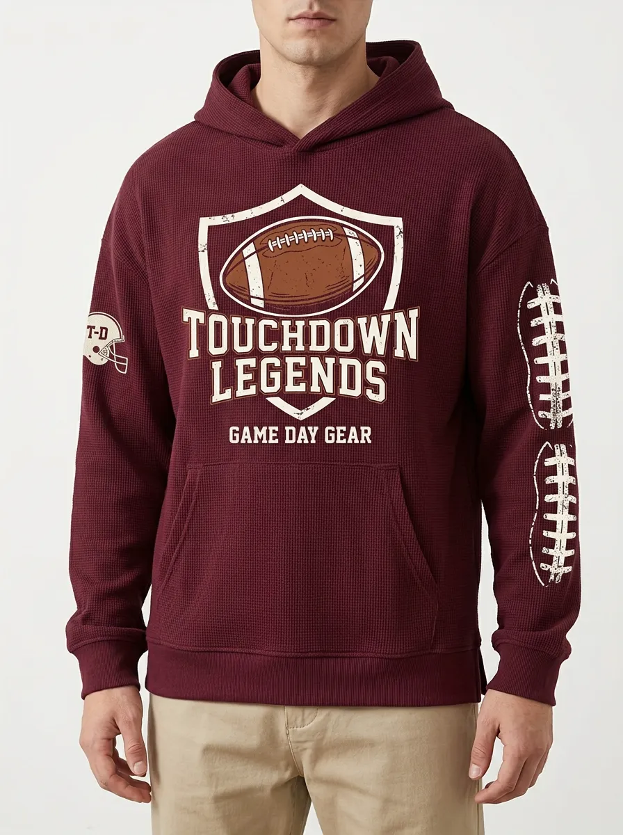 Football Graphic Casual Hoodie