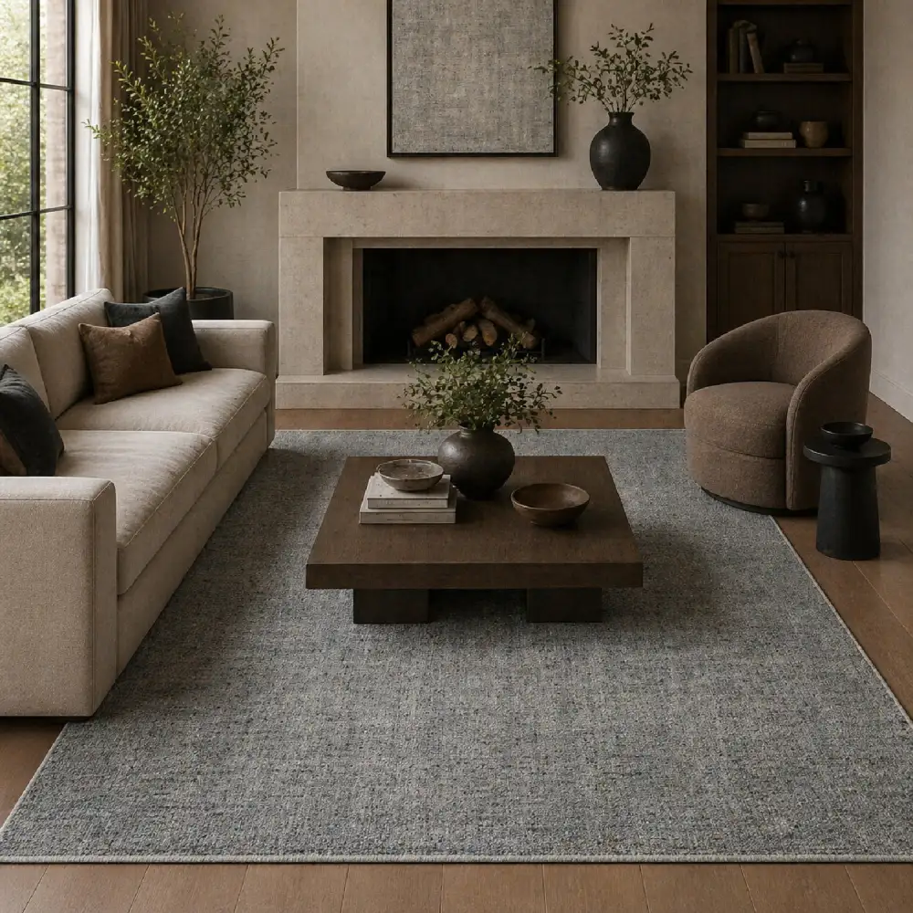 Hand-Loomed Wool Blend Carpet