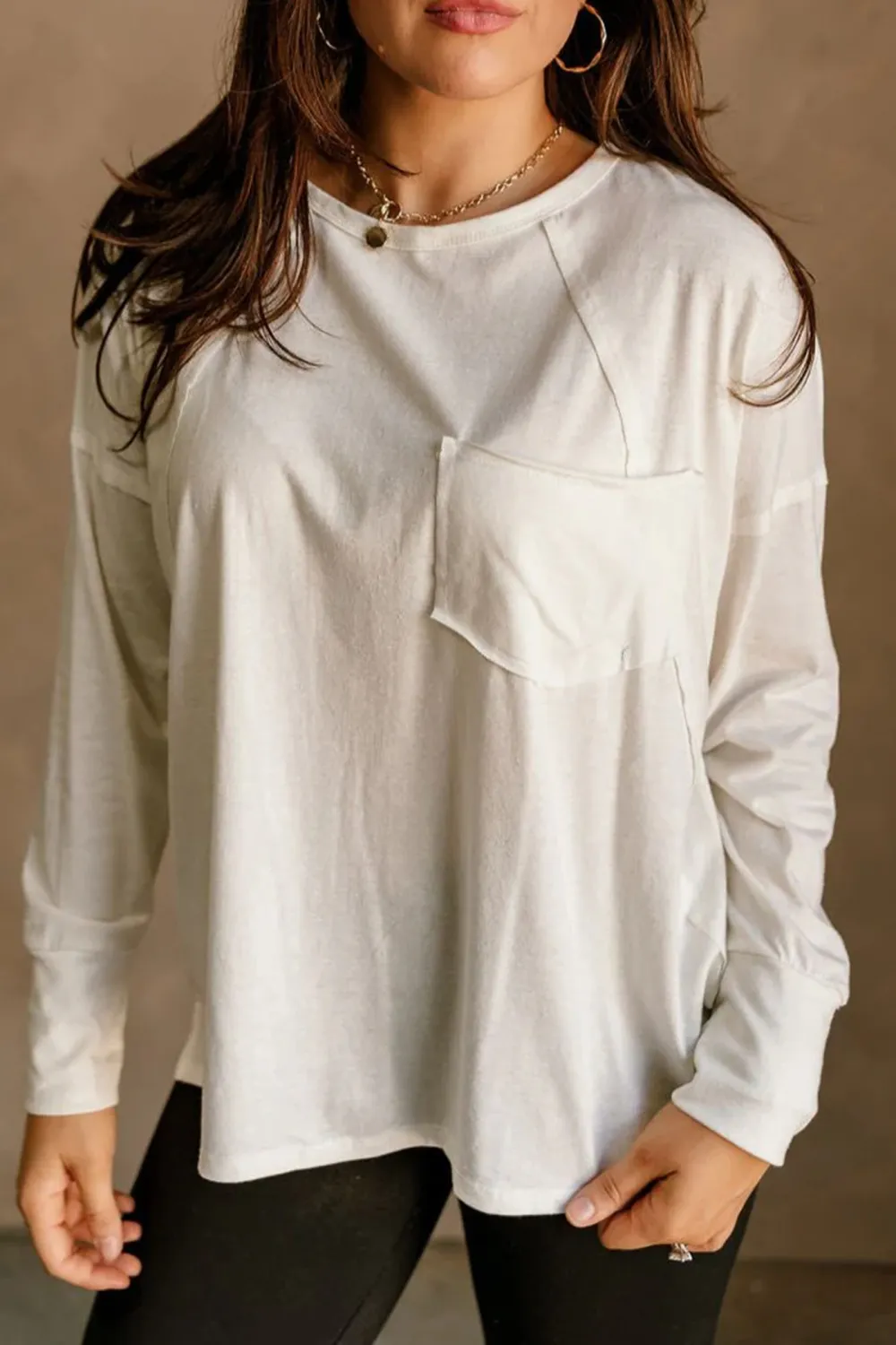 Dropped Shoulder Long Sleeve T-Shirt