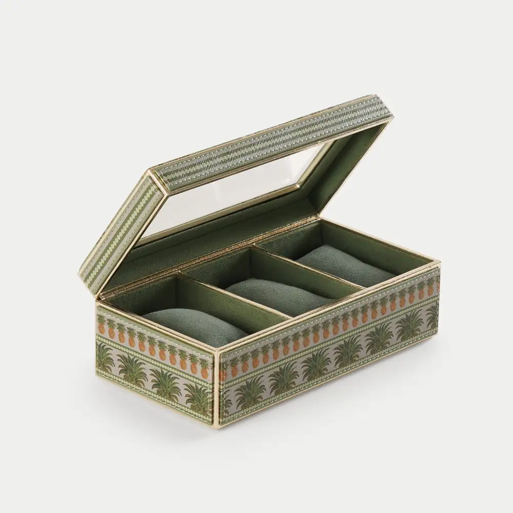 Green Three Slot Watch Organizer