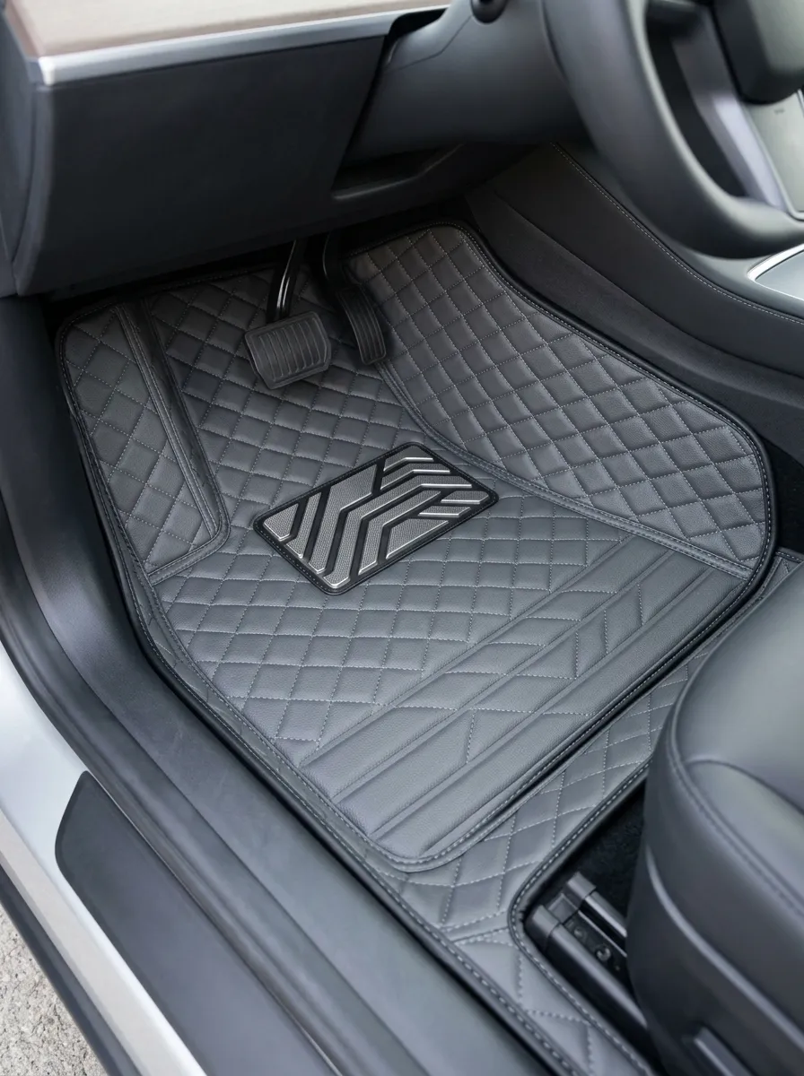 Refined Diamond-Quilted Quilted Car Floor Mats
