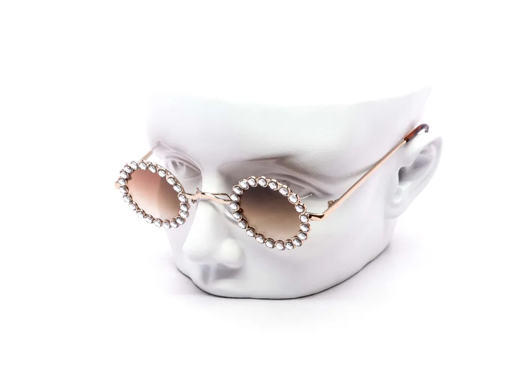 Twelve-Piece Mini Metal Round Gradient Sunglasses