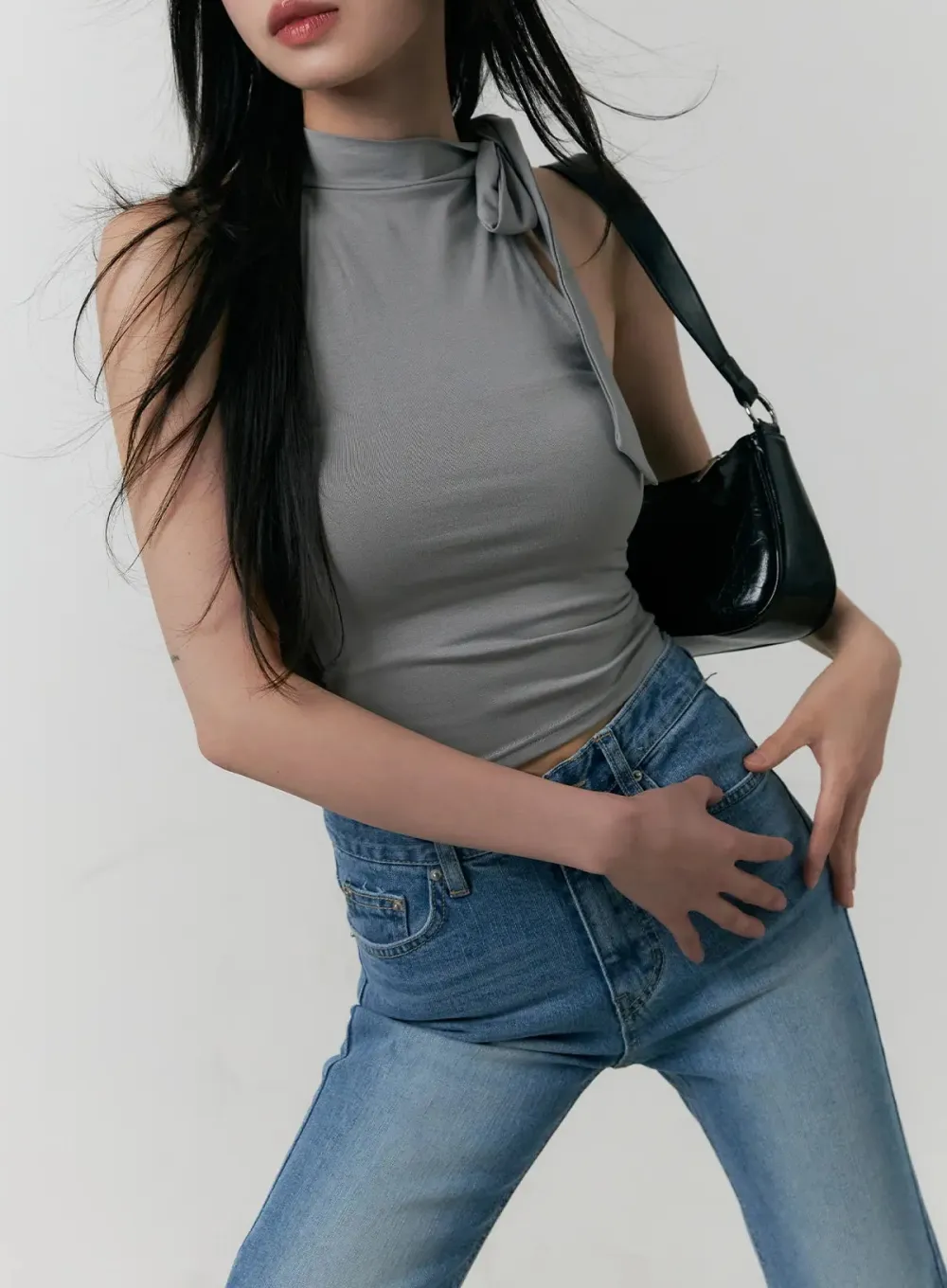 Slim-Fit Halter-Tie Tank Top