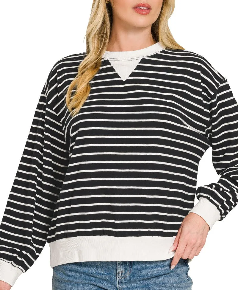 Modern Striped Everyday Sweatshirt