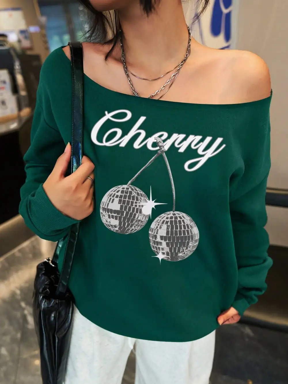 Women Raglan Sleeve Relaxed Fit Sweatshirt