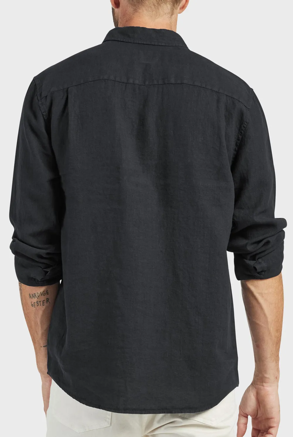Micro Print Linen Blend Casual Button Up Shirt