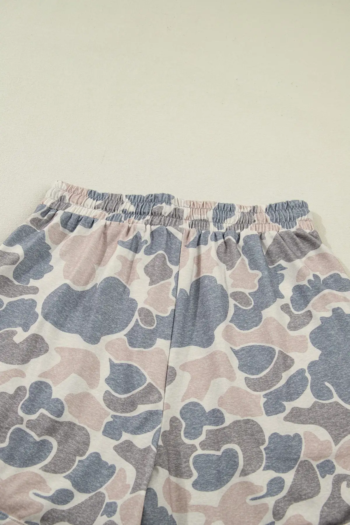 Drawstring Camouflage Two-Piece Tee and Shorts Set