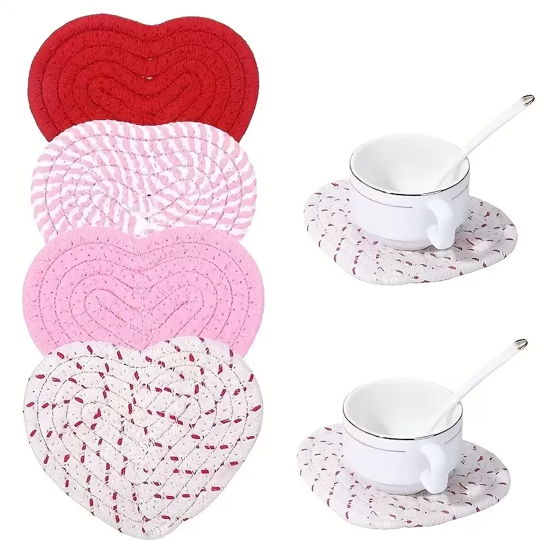 Heart-Shaped Coaster Set