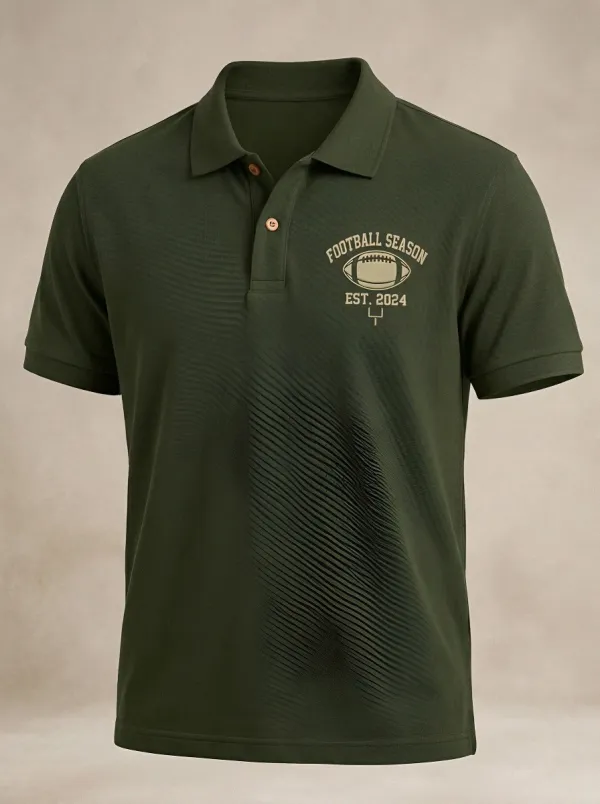 Men's Football Season American Football Printed Polo Shirt