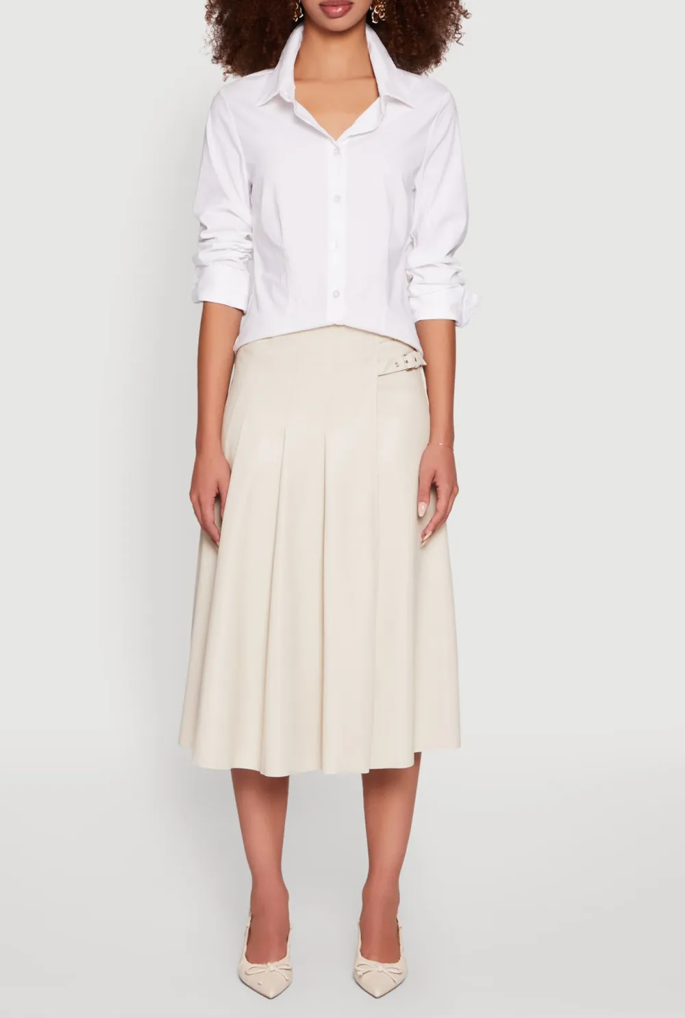 Leather Midi Skirt