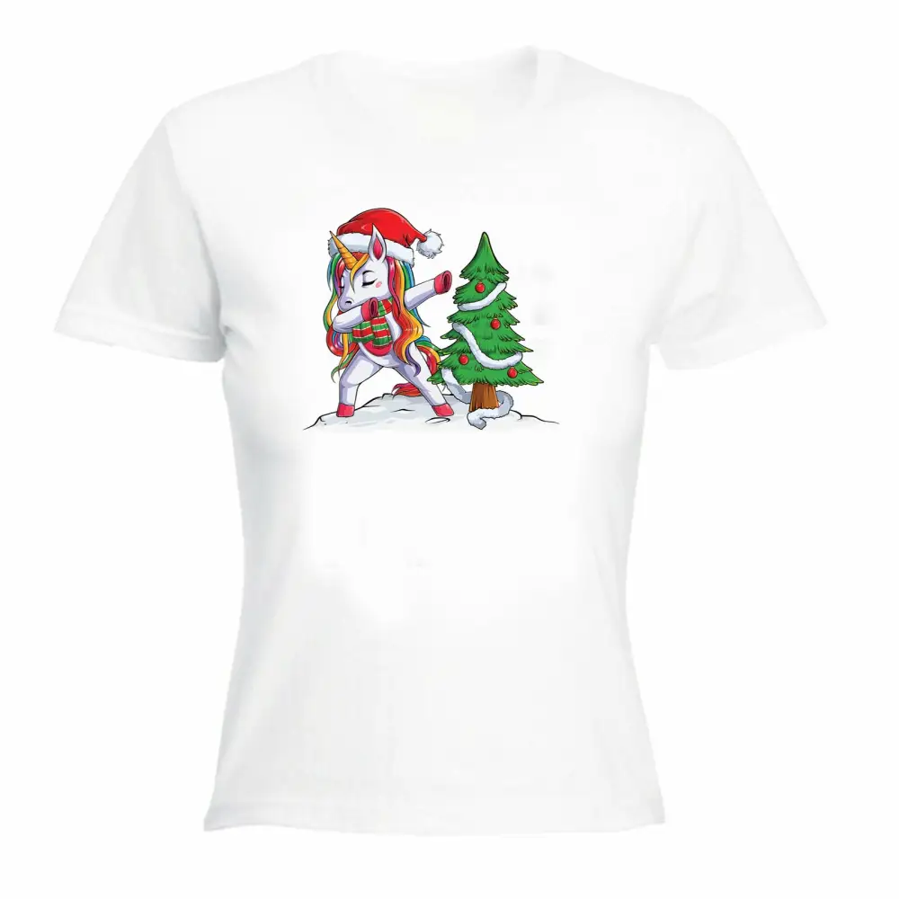 Unicorn Dab Graphic Fitted Tee