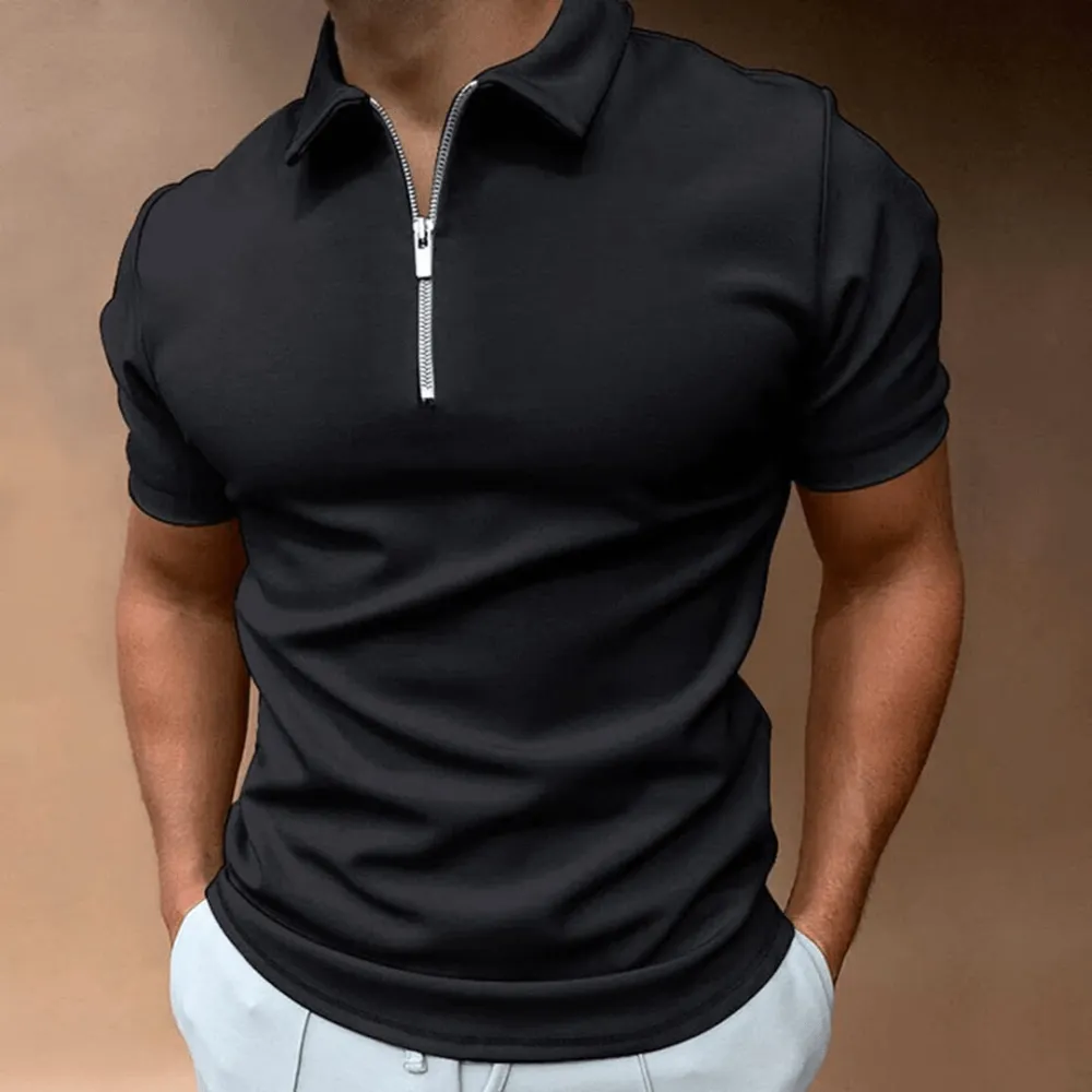 Men's Polo Shirt Polo With Zipper And Collar Classic Design And Elegant