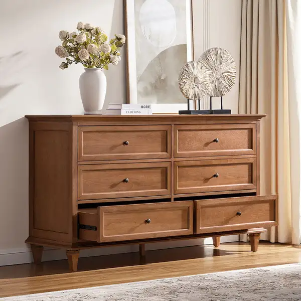 Transitional Solid Wood Dresser And Nightstand