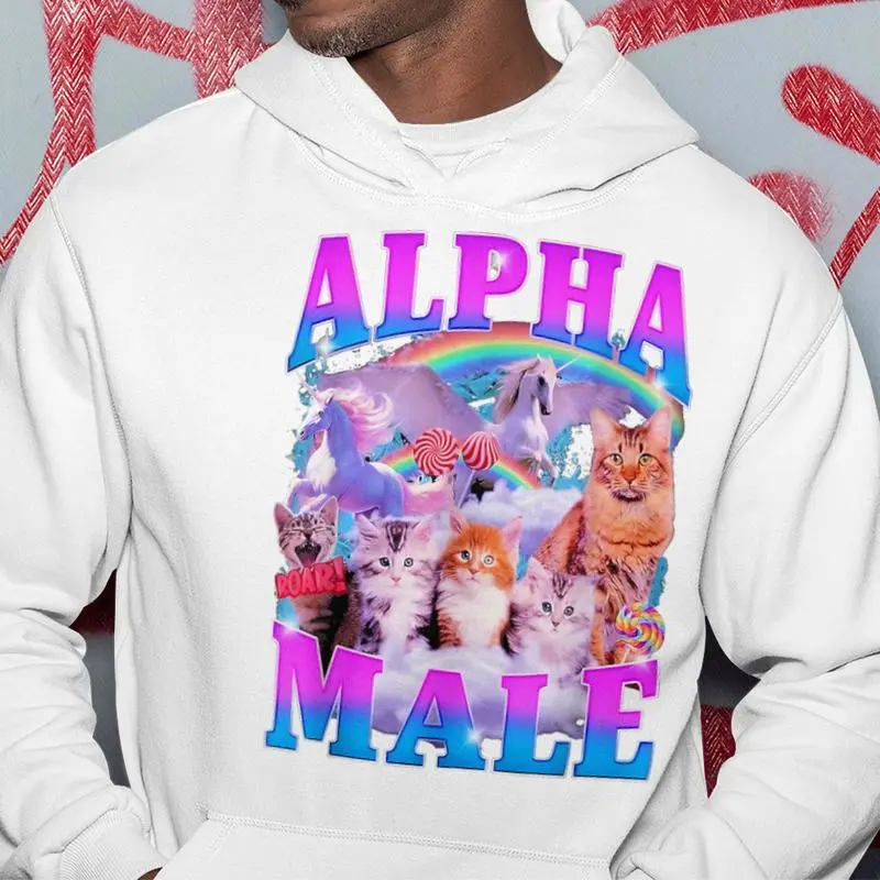 Cat And Unicorn Alpha Male Hoodie