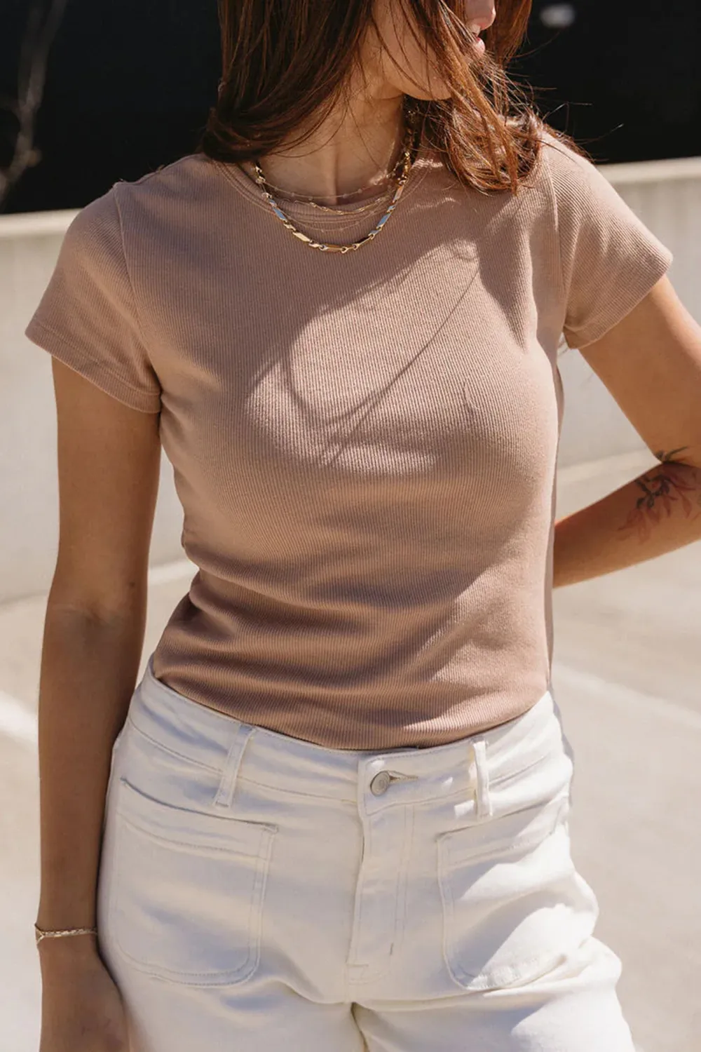 Classic Ribbed Round Neck T-Shirt