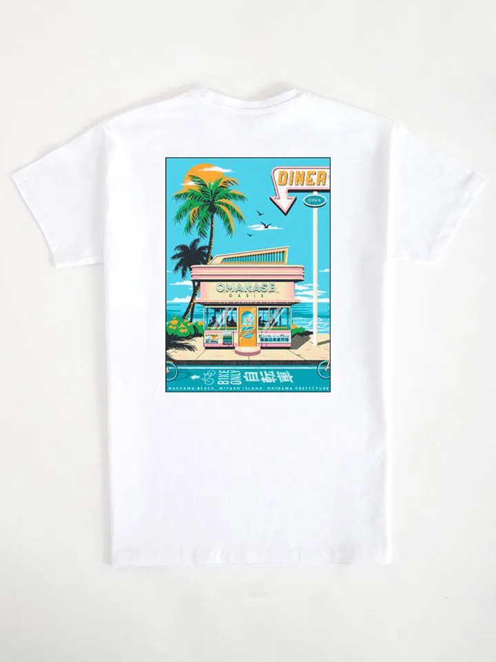 Seaside Vacation Pattern Crew Neck T-Shirt
