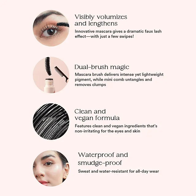 Mascara with Brush Waterproof Smudge-proof Lengthening Mascara