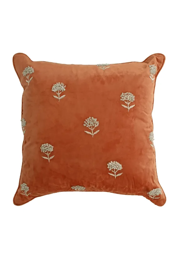 Artisan Profile Embroidered Velvet Decorative Cushion Cover