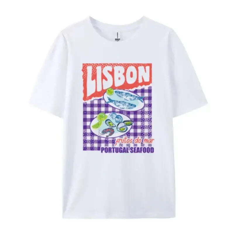 Retro Seafood Cotton T-Shirt