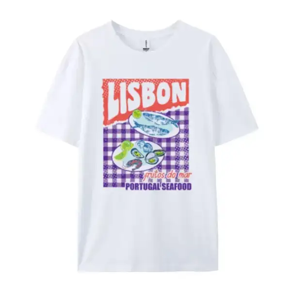 Retro Seafood Cotton T-Shirt