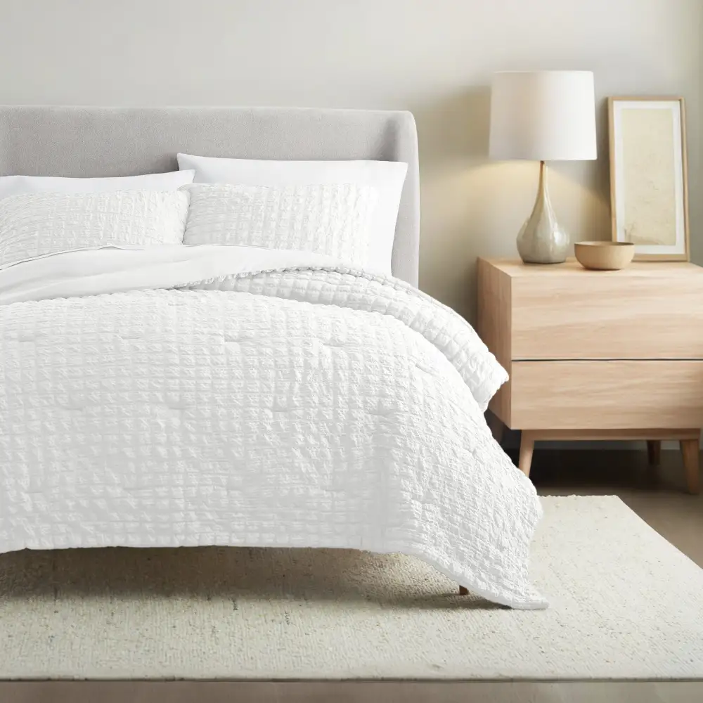 Seersucker Box Textured Down Alternative Comforter Set