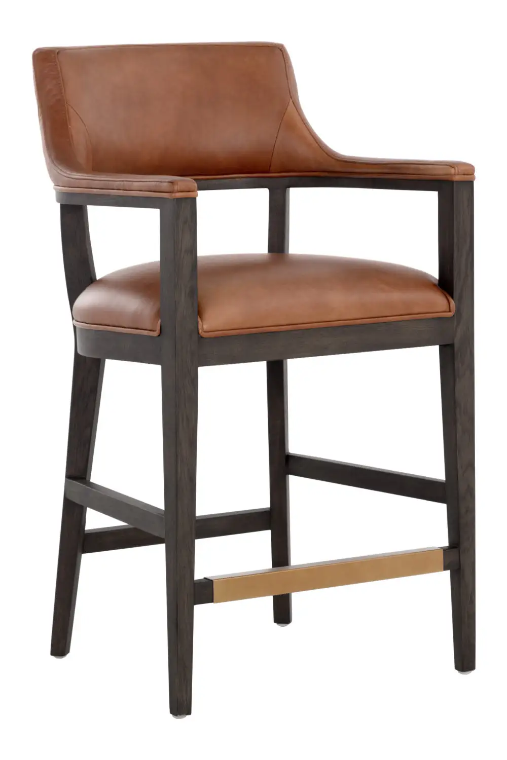 Structured Leather Counter Stool