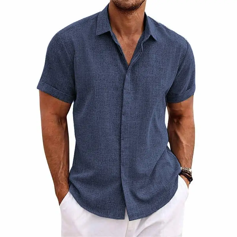 Textured Woven Linen Shirt
