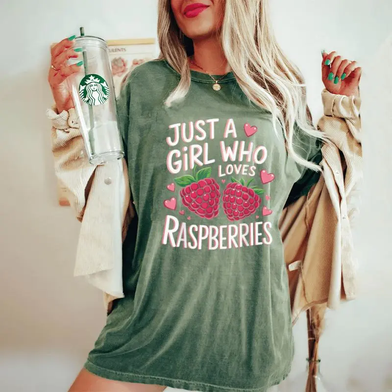 Just A Girl Who Loves Raspberry Raspberry Lovers Ns Women's Oversized Comfort T-Shirt