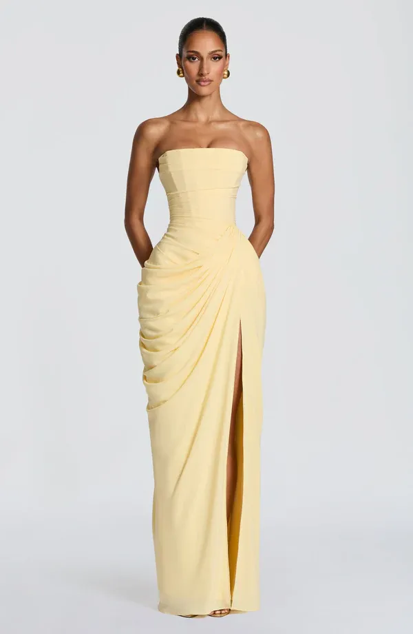 Alissa Strapless Split Backless Maxi Dress