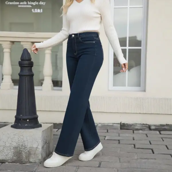 Washed High Waist Wide Leg Denim Jeans