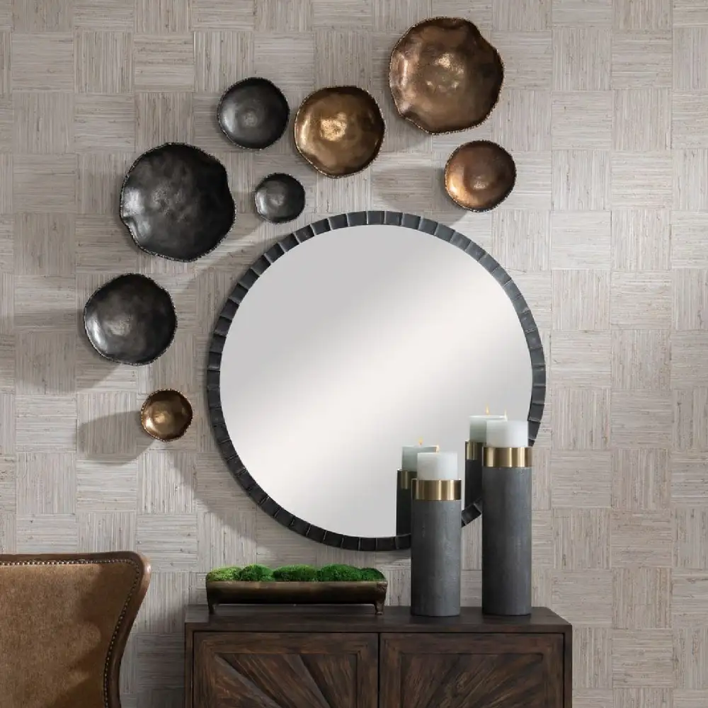 Metal Bowl Indoor Outdoor Wall Decor Set