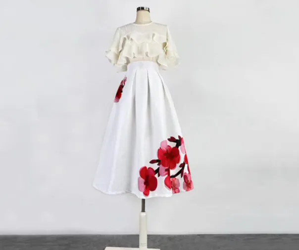 Textured Garden Everyday Casual Skirt