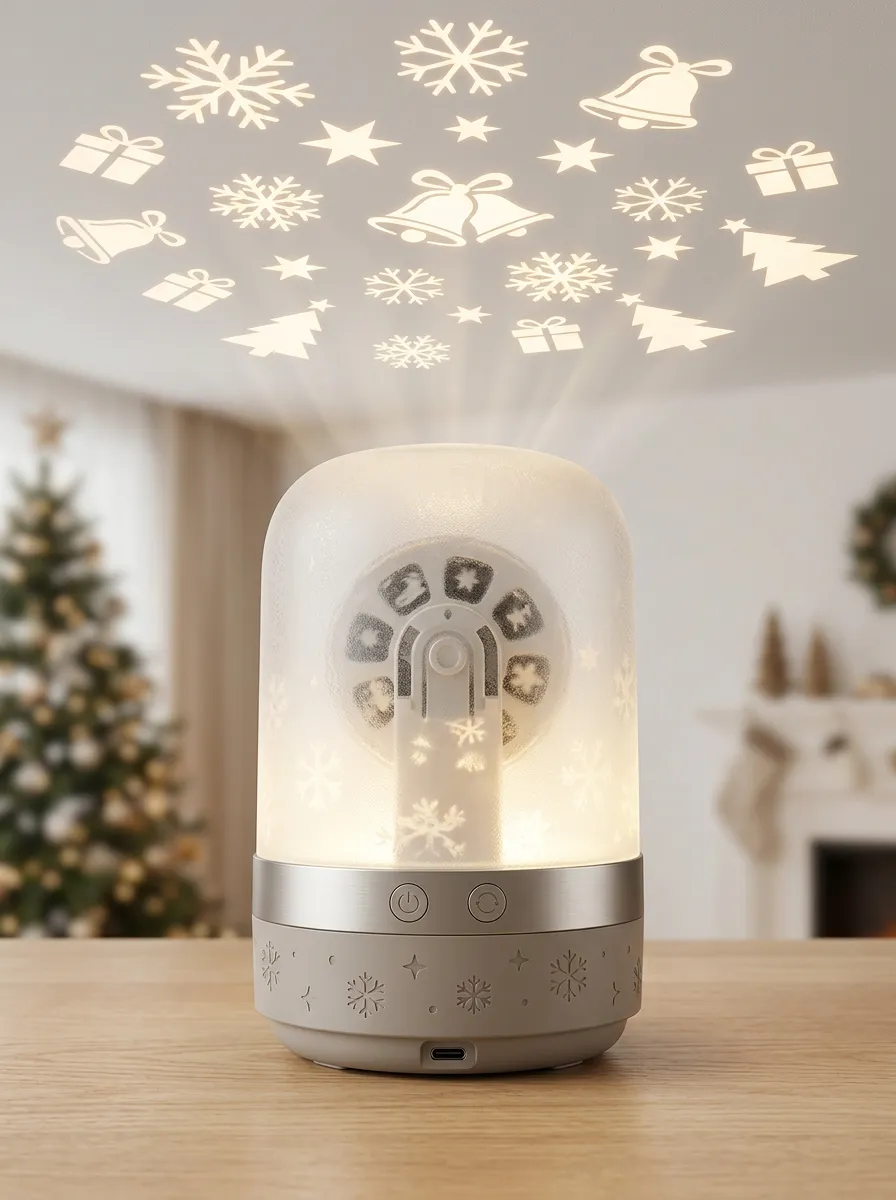 Christmas Projection Night Light with Snowflake Projection Detail