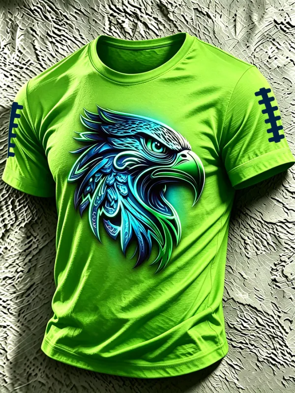 Men's Football Print Short Sleeve T-Shirt