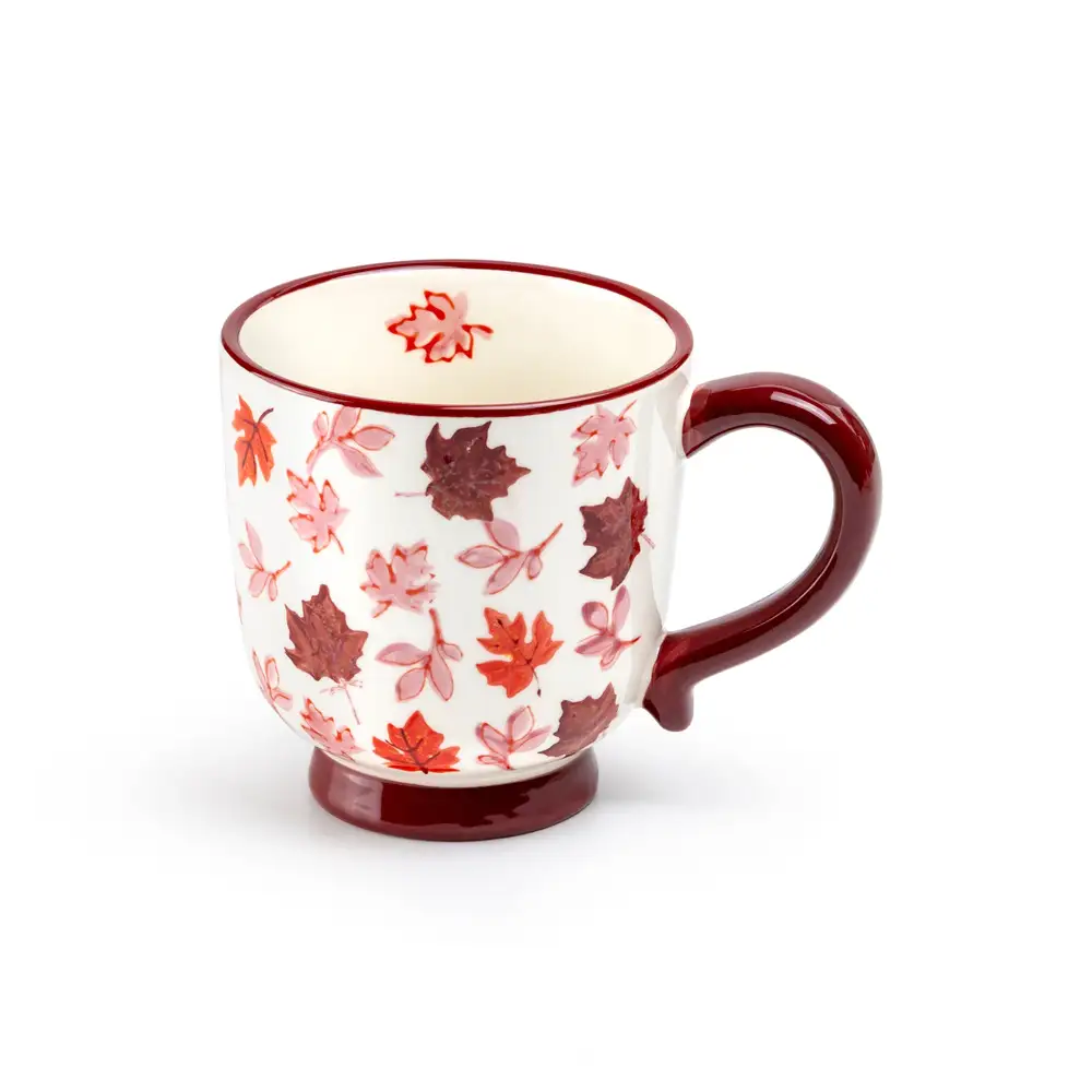Maple Leaf Footed Ceramic Mug