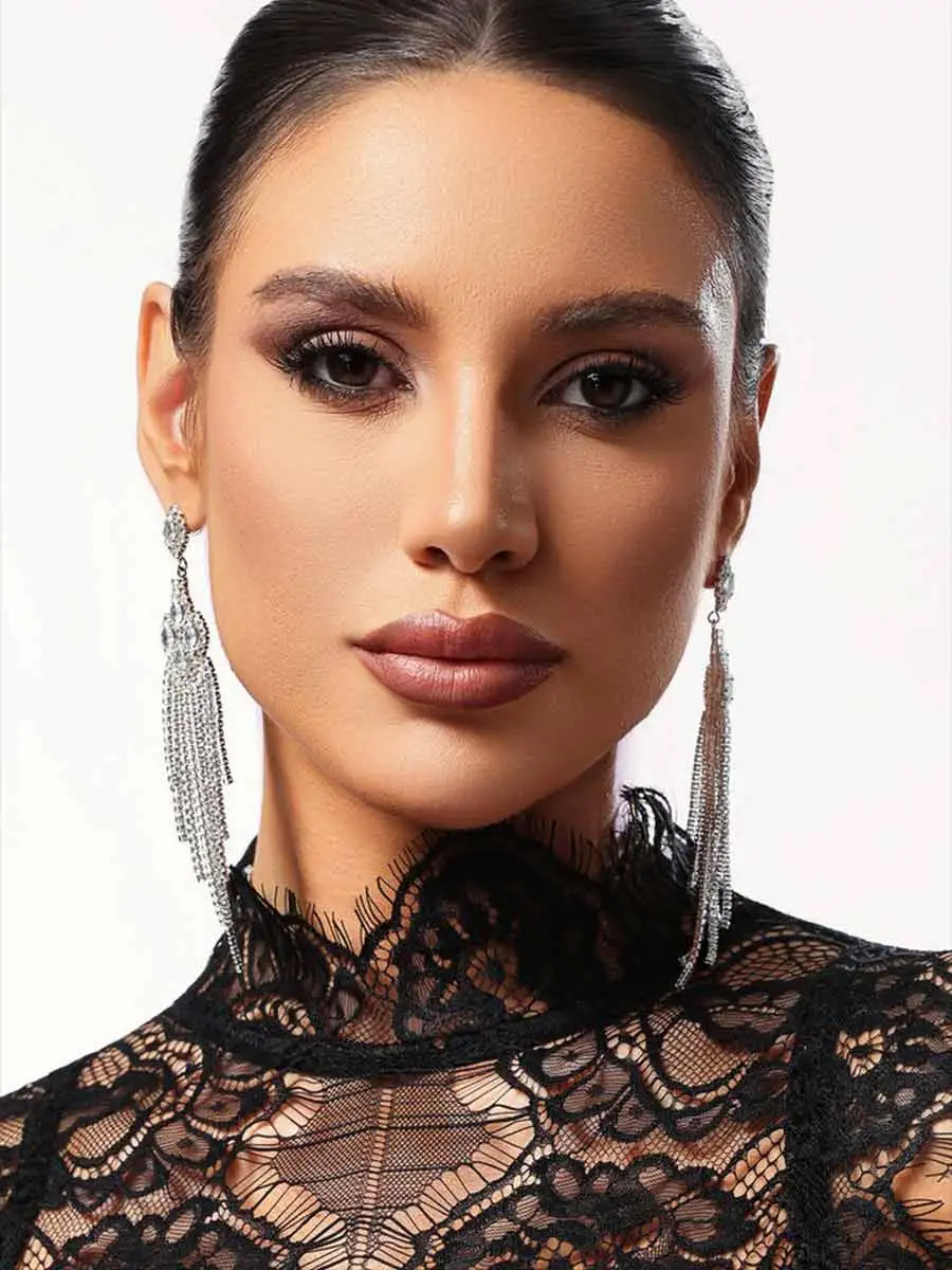Aria Diamond Tassels Geometry Earrings