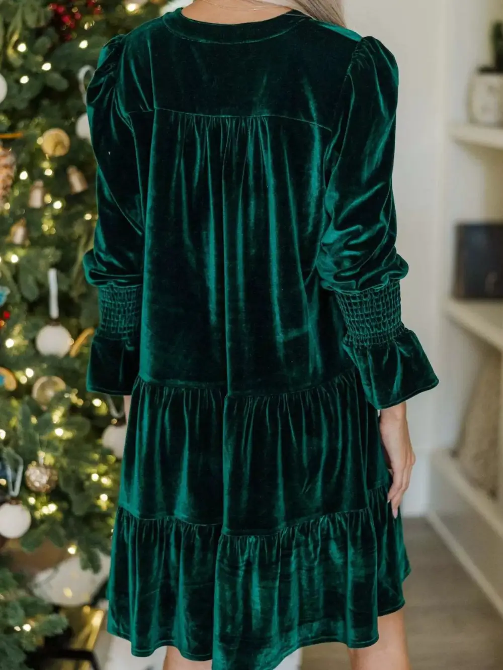Velvet Tiered Mini Dress