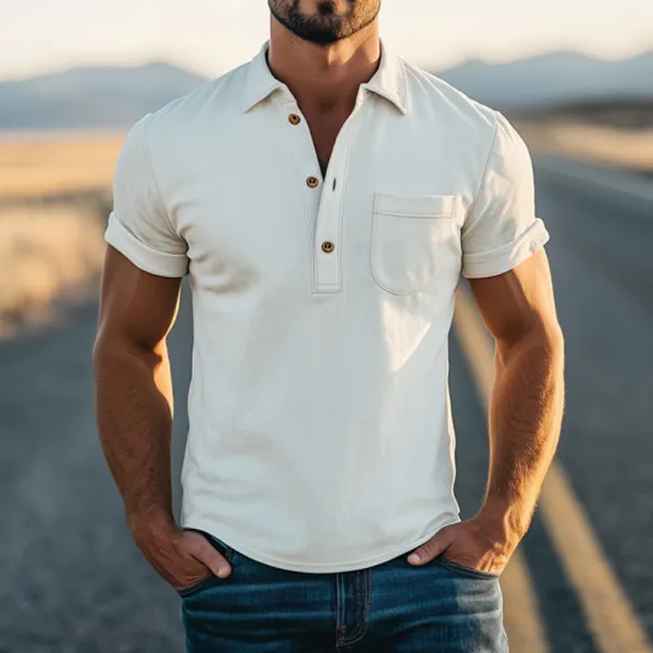 Relaxed Knit Suede Polo